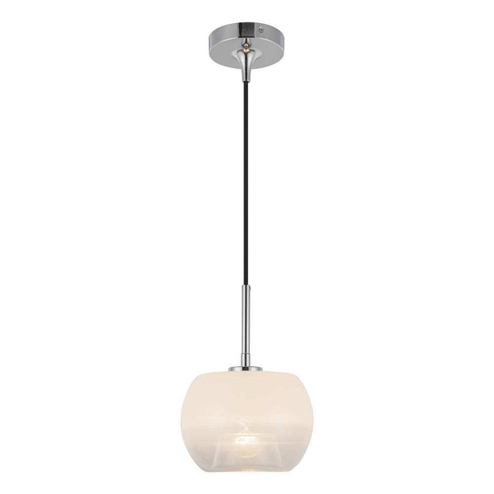 Kuzco Lighting PD57508-CH/OP Pendant Light Fixture, 60W Watt, Chrome/Opal Glass