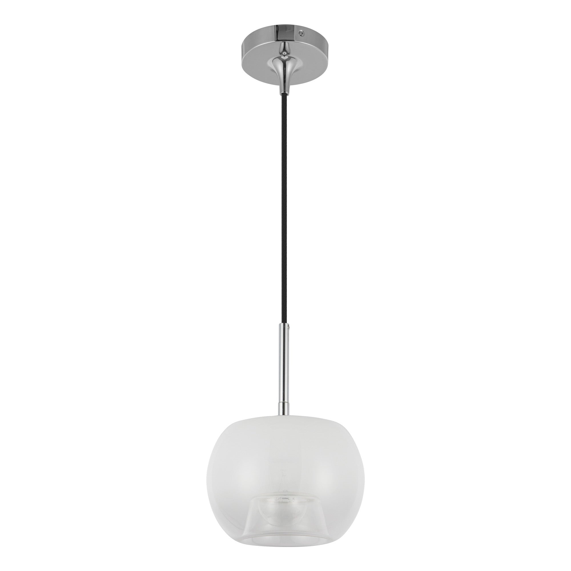 Samar 8-in Chrome/Opal Glass 1 Light Pendant