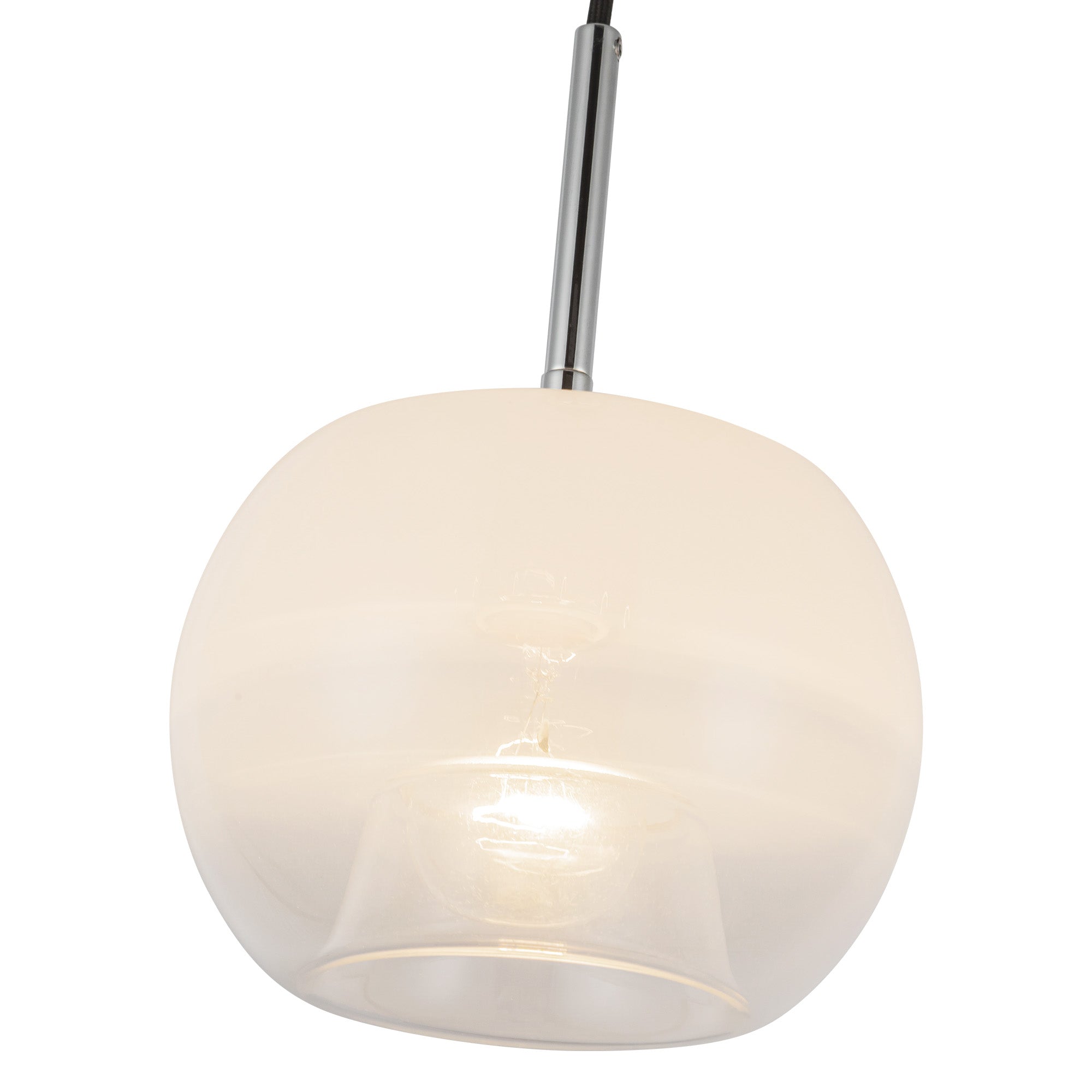 Samar 8-in Chrome/Opal Glass 1 Light Pendant