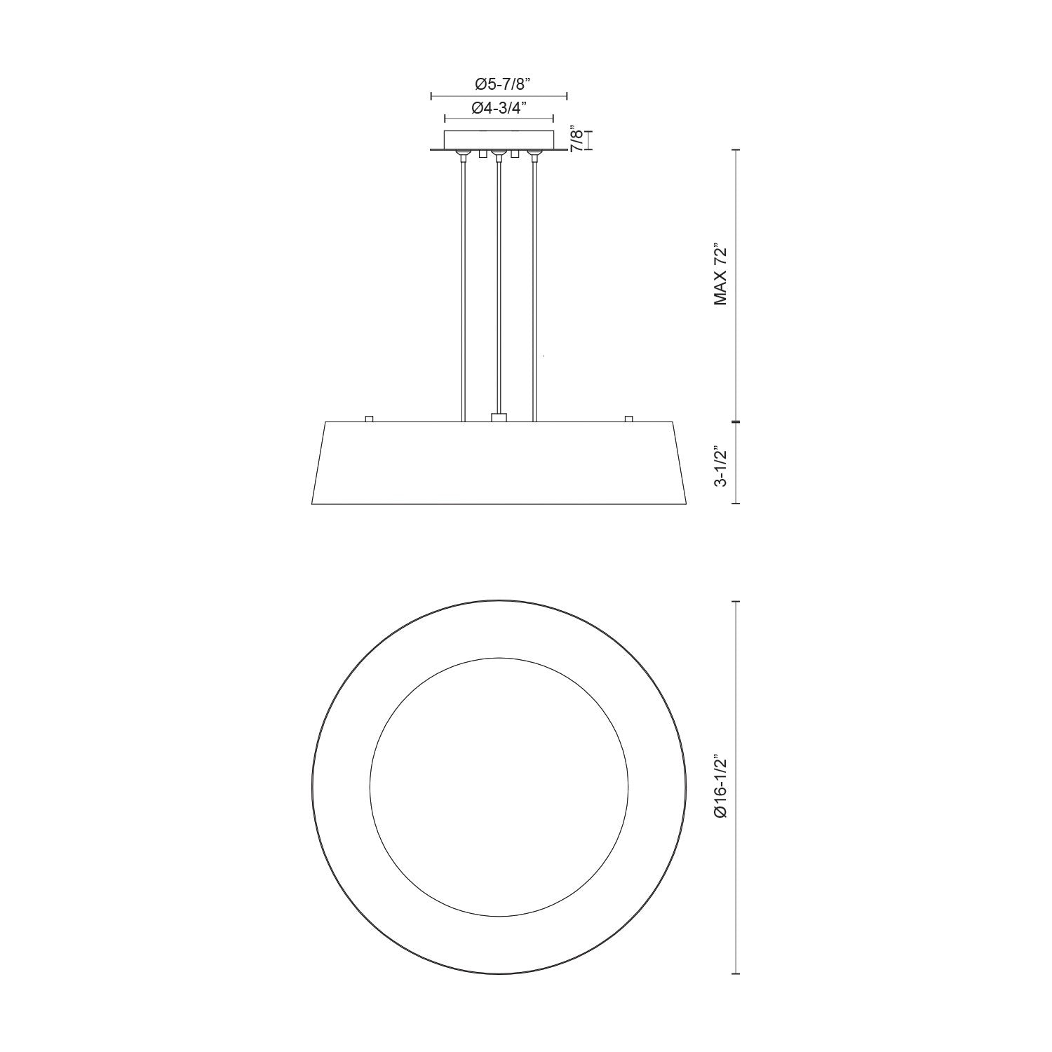 Sampson 16-in Black LED Pendant