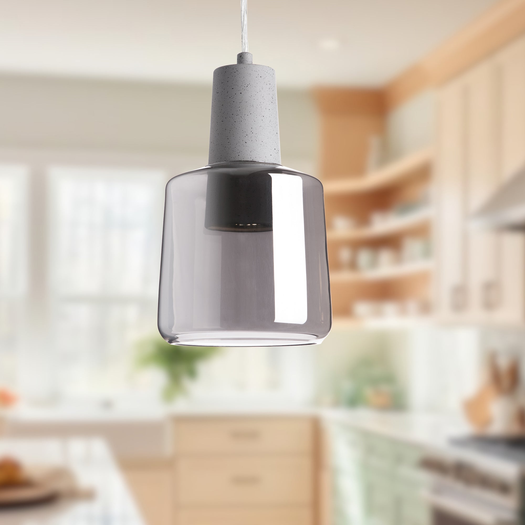 Samson 6-in Smoked LED Pendant
