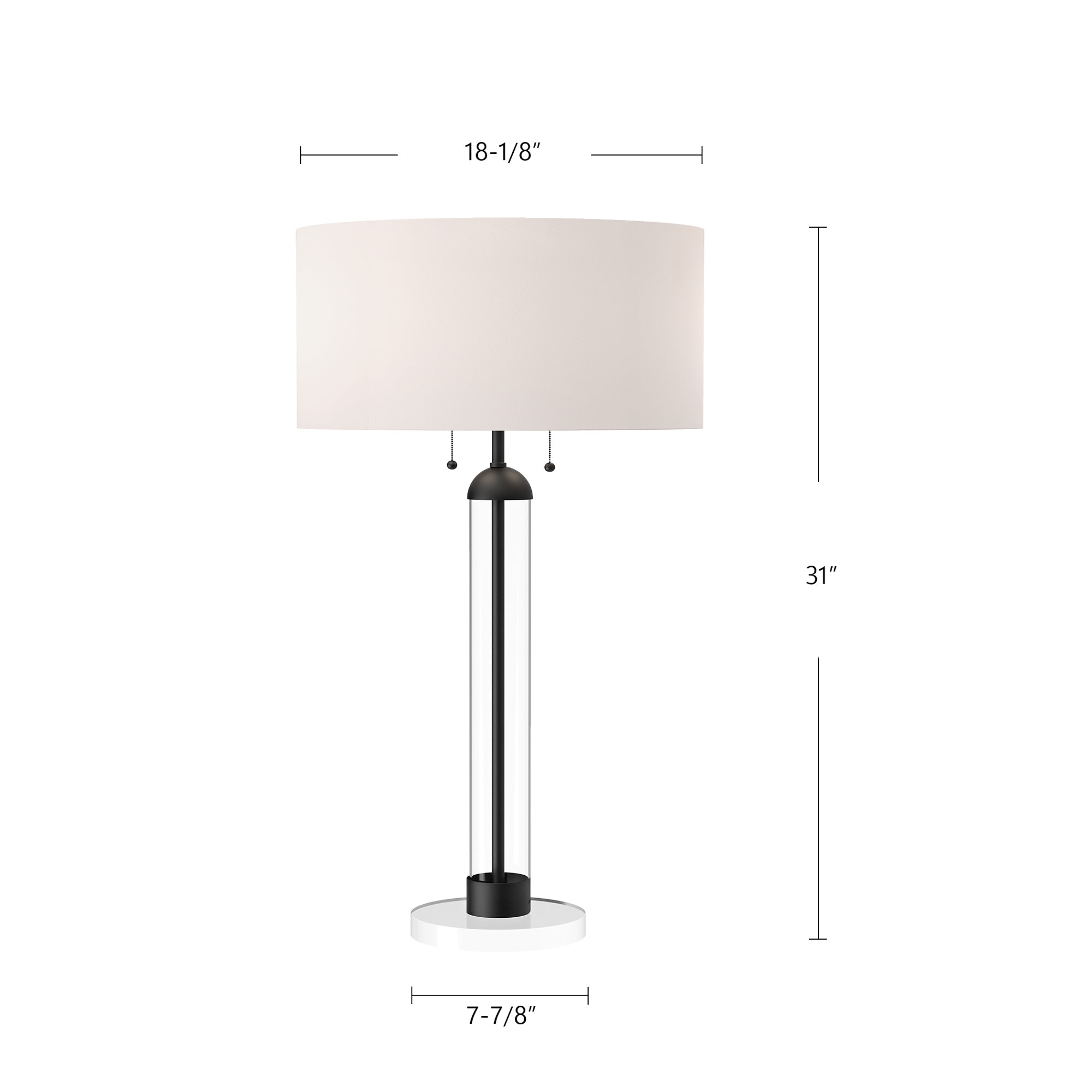 Sasha 18-in Brushed Gold/White Linen 2 Lights Table Lamp