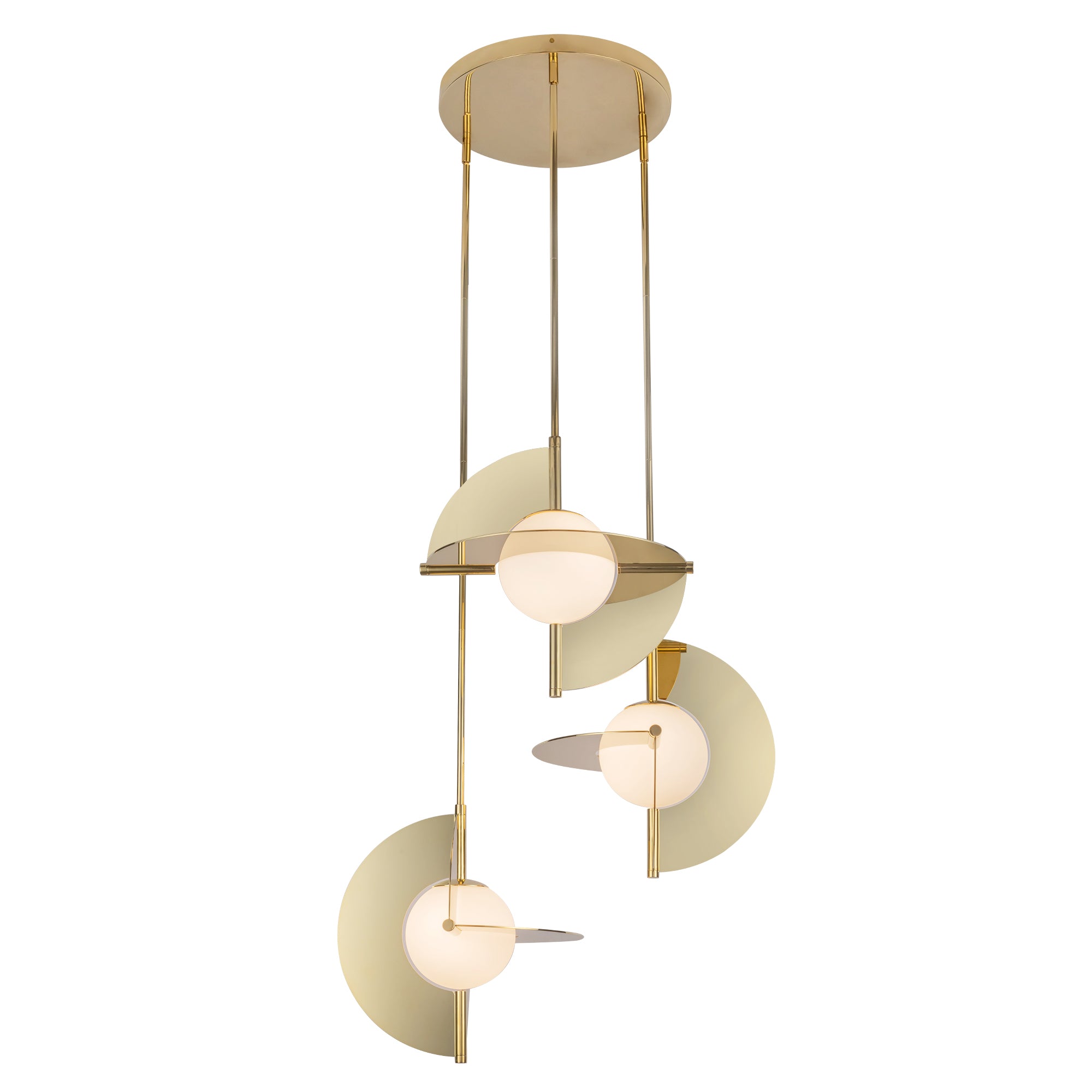 Scorpio 27-in Metallic Brass/Opal Glass LED Chandelier