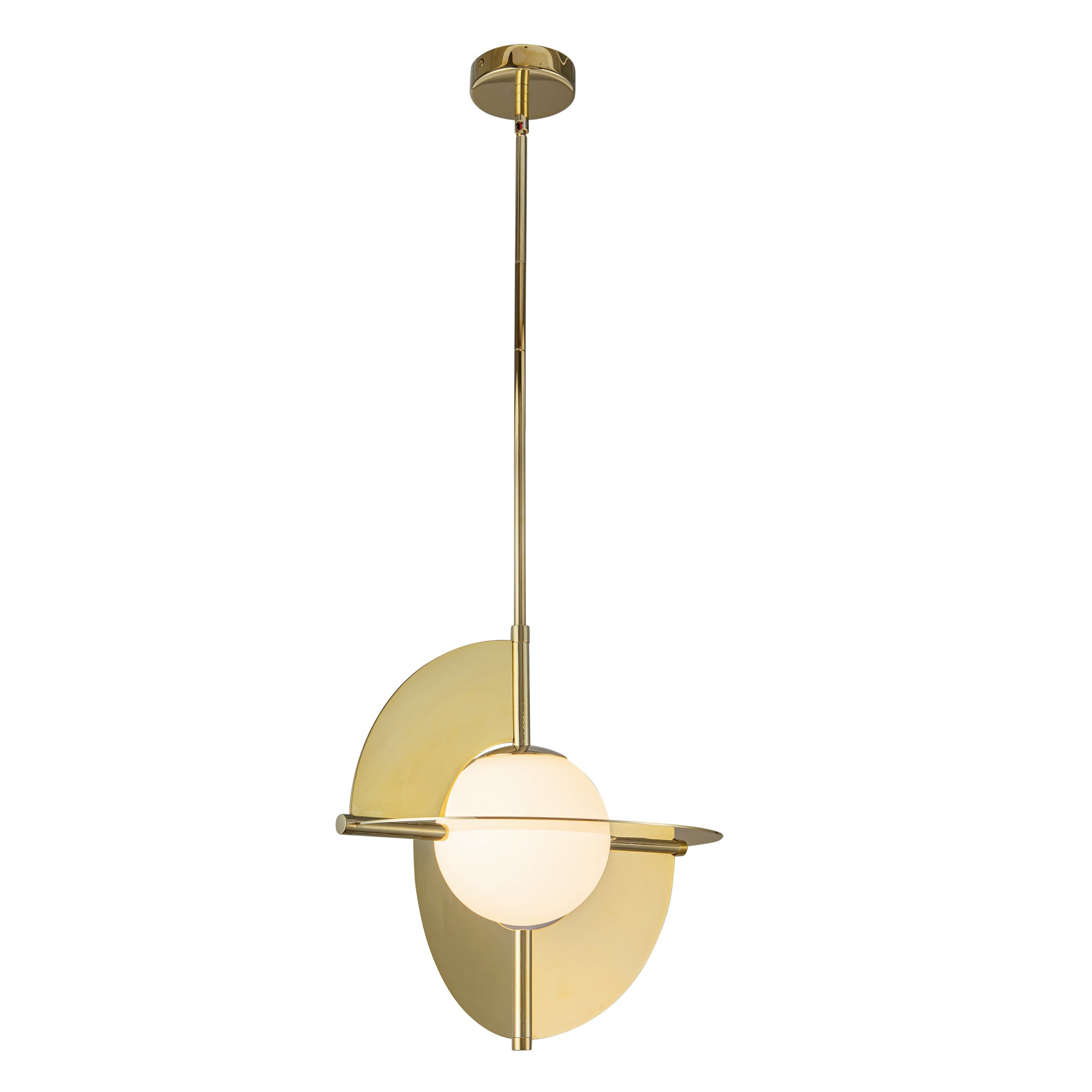 Scorpio 16-in Metallic Brass/Opal Glass LED Pendant