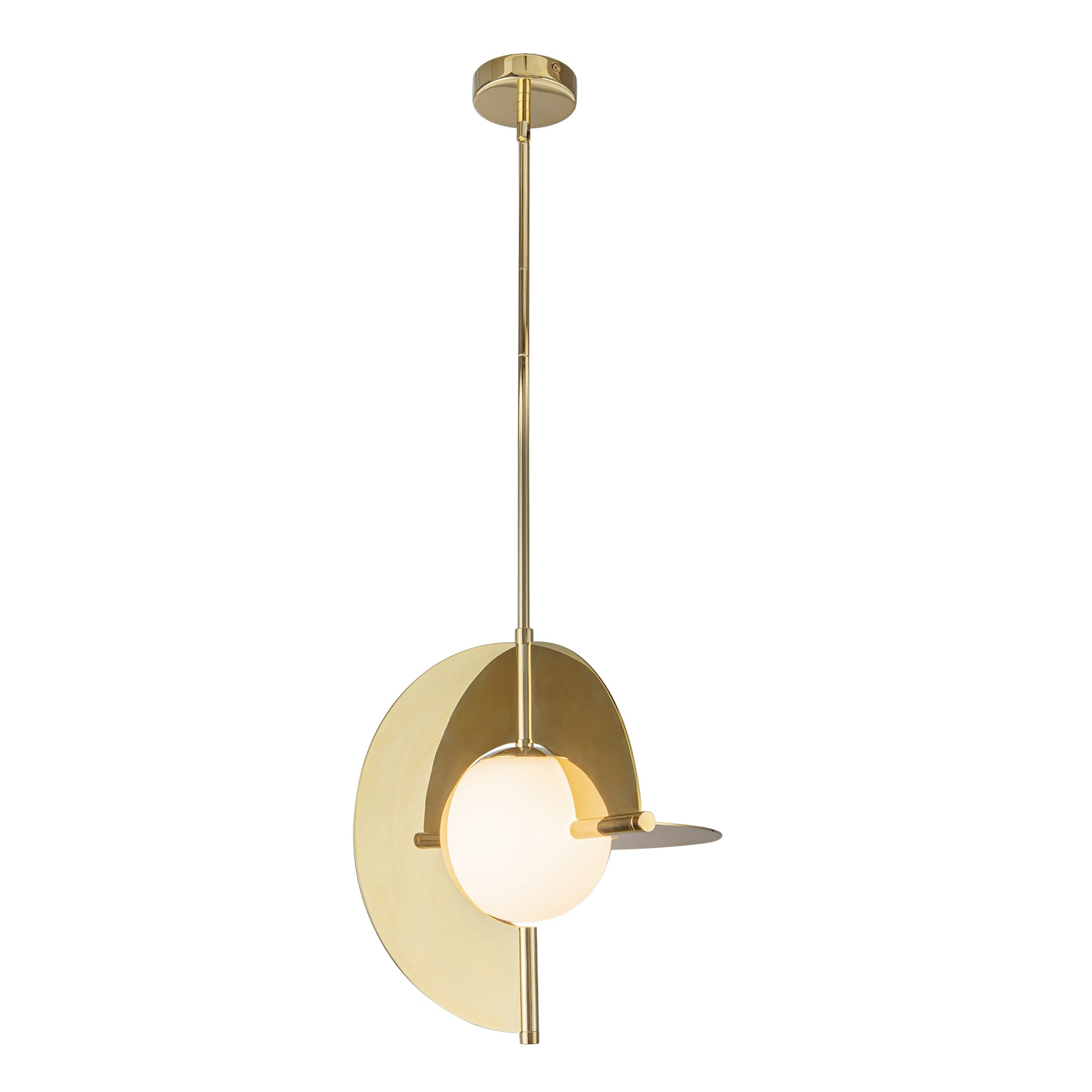 Scorpio 16-in Metallic Brass/Opal Glass LED Pendant