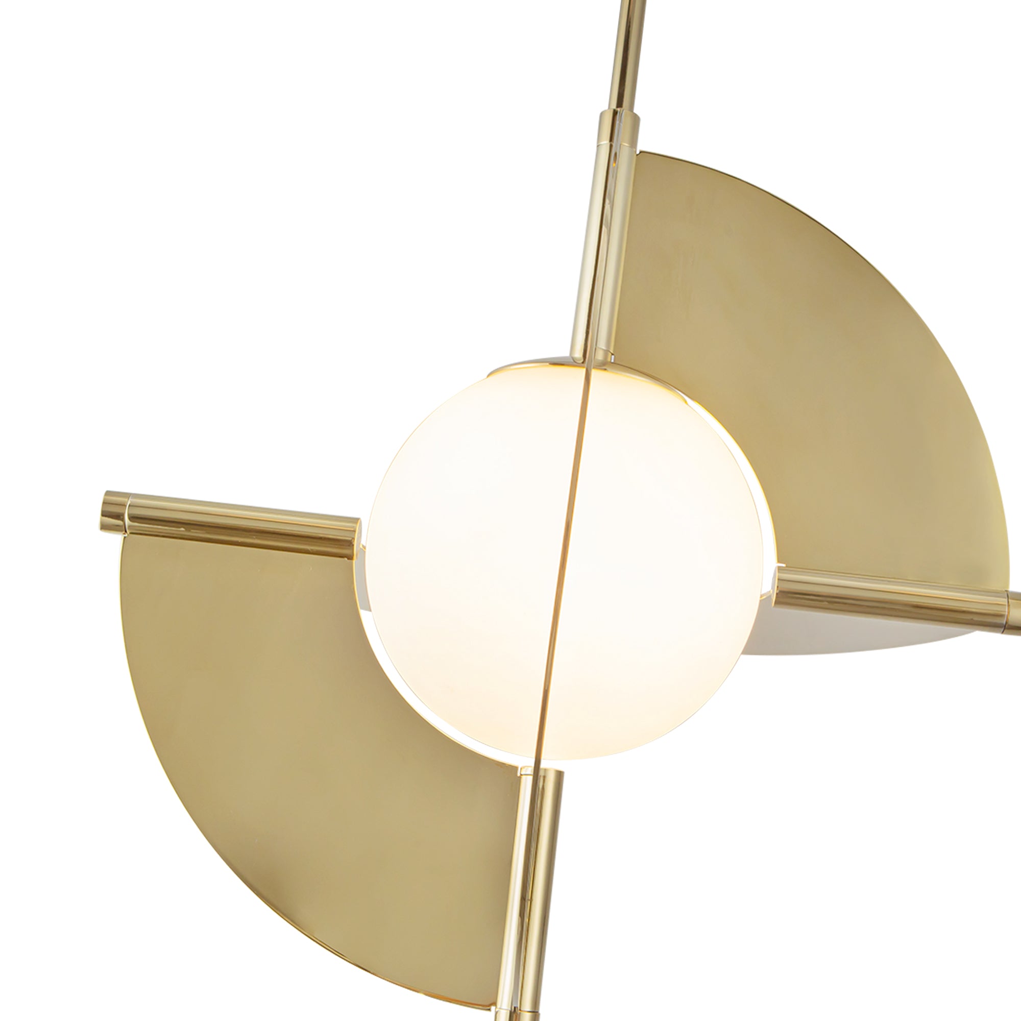 Scorpio 16-in Metallic Brass/Opal Glass LED Pendant