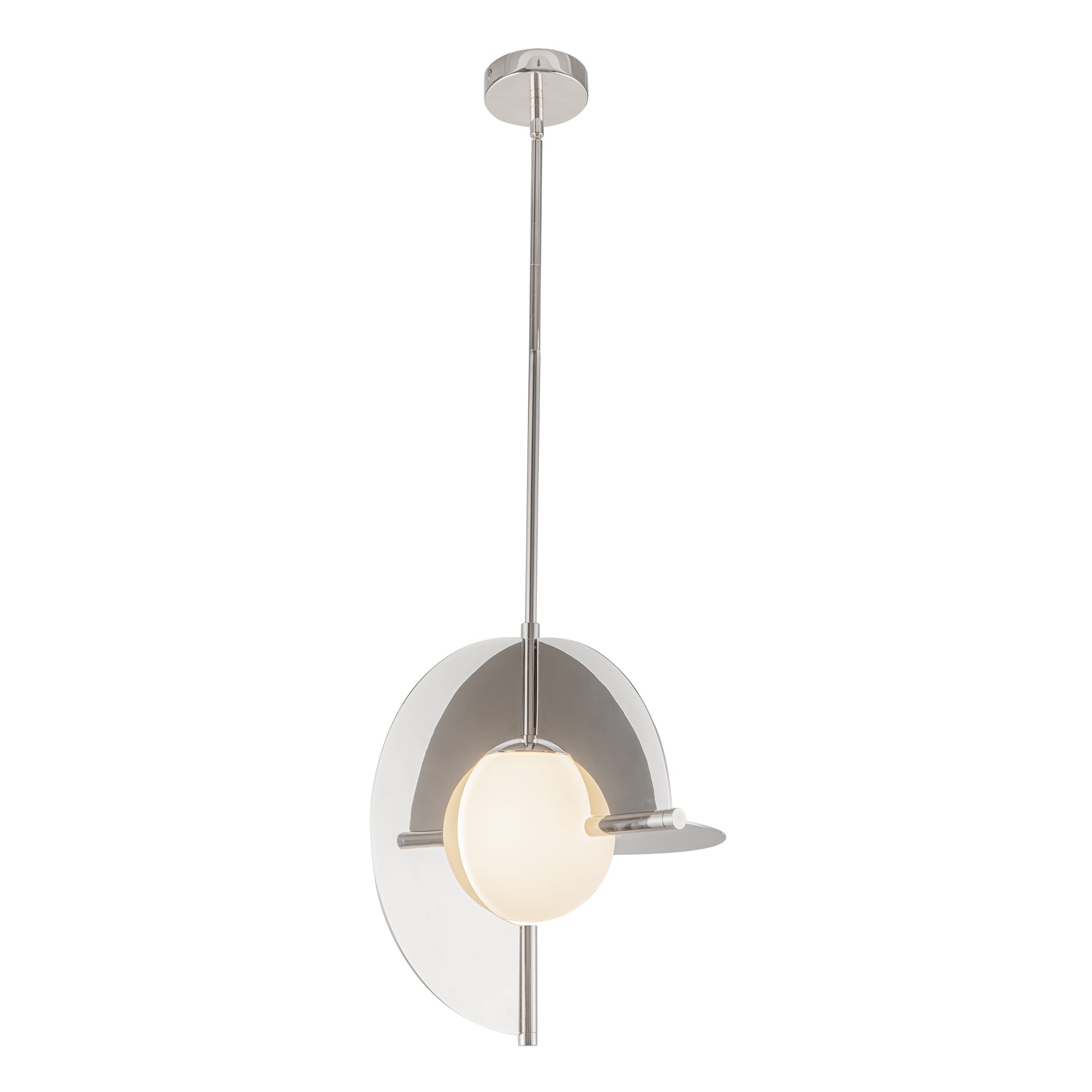 Scorpio 16-in Polished Nickel/Opal Glass LED Pendant