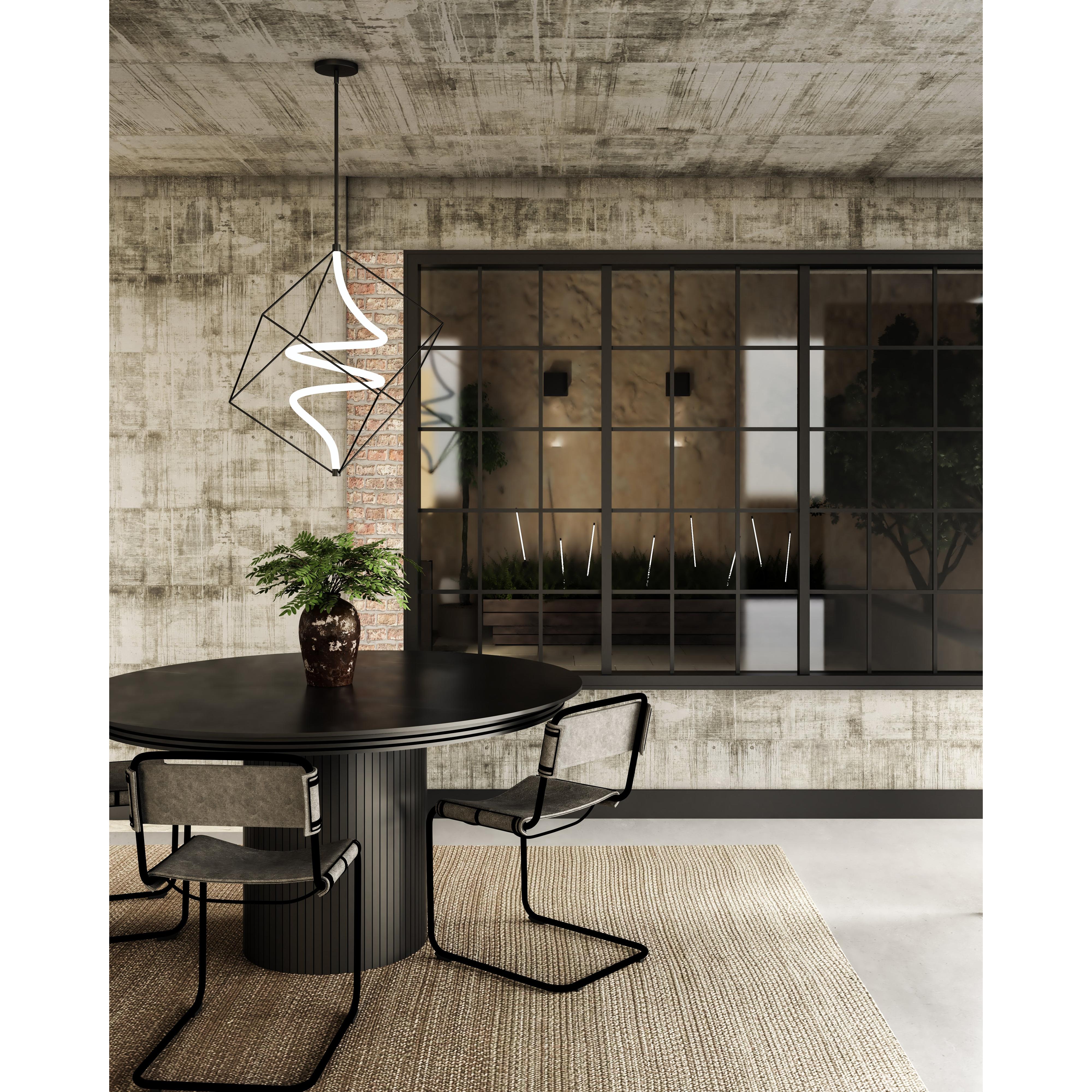 Script 26-in Black LED Pendant