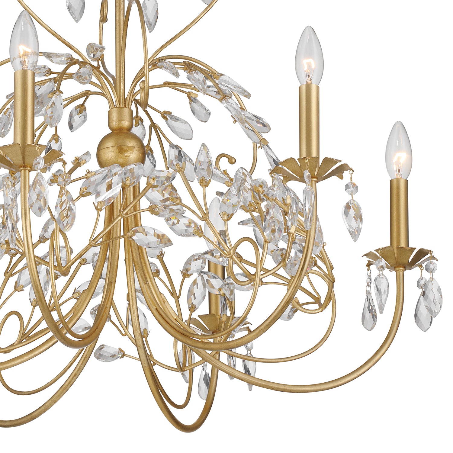 Crystorama Sadie SDE-4926-GA – 29 Inch – 6 Light – Chandelier – Antique Gold – Damp Rated