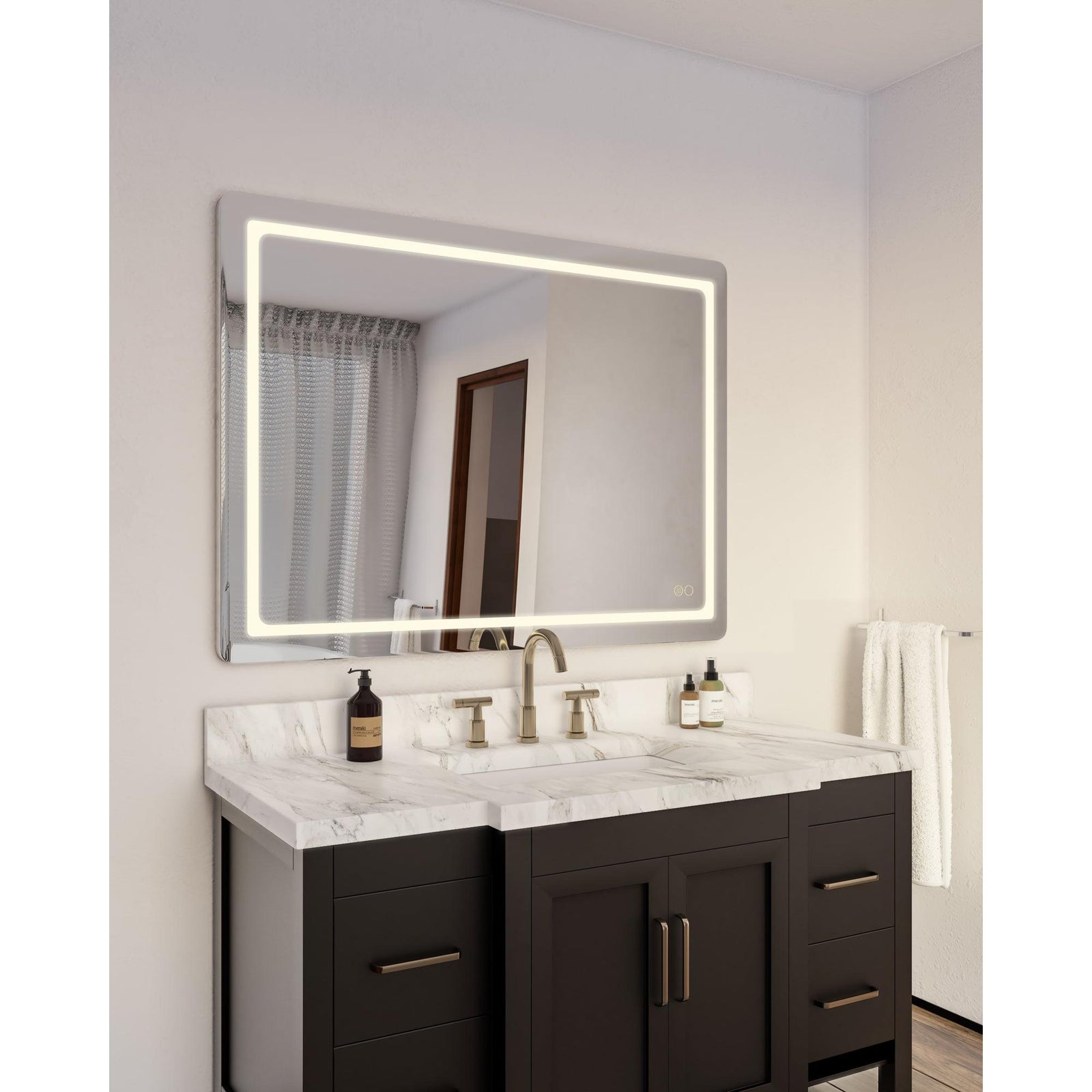Kuzco VM31148-5CCT Vanity Mirror, LED, Sandblasted Merc Edge
