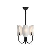 ALORA MOOD Lighting CH450715MBCW Chandeliers, Matte Black/White Cotton Fabric