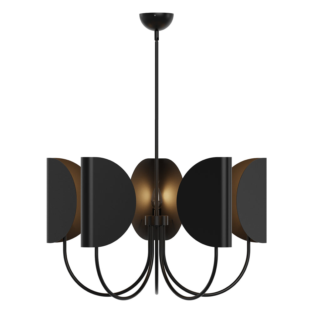 ALORA MOOD Lighting CH450732MB Chandelier, 5 Lights, Matte Black