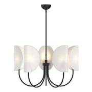 ALORA MOOD Lighting CH450732MBCW Seno 32-in Chandelier, 5 Lights, Matte Black/White Cotton Fabric