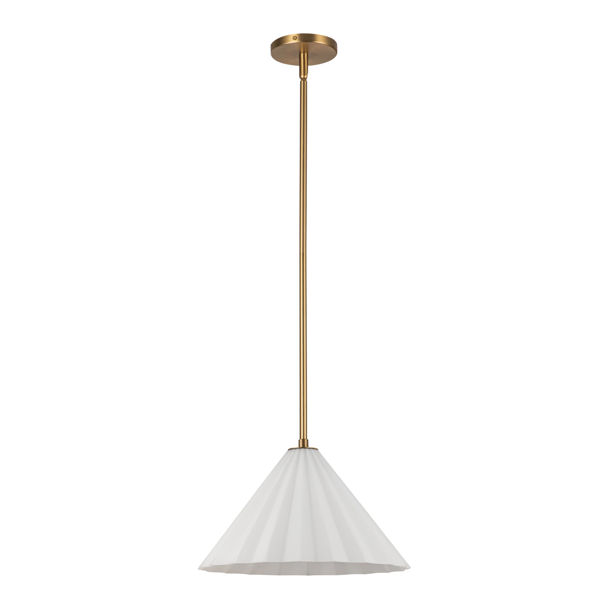 Serena 14-in Aged Brass/Opal Glass 1 Light Pendant