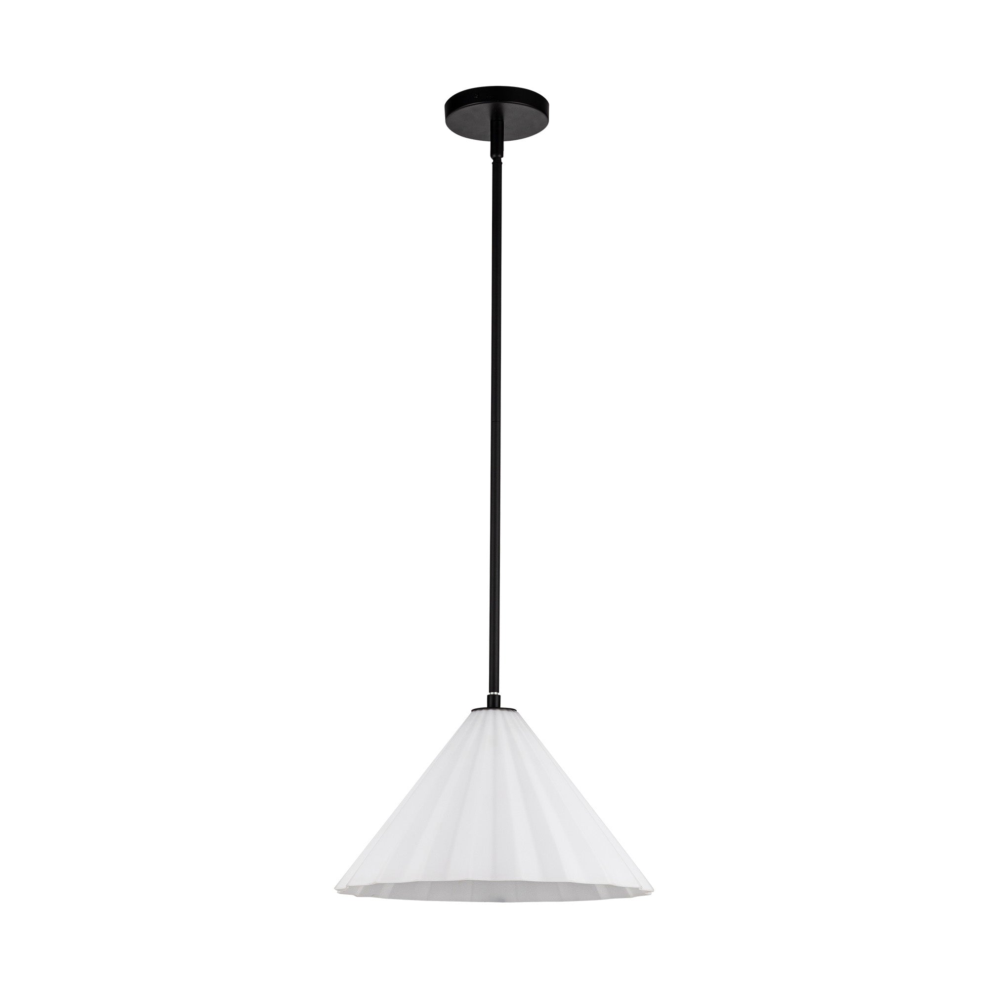 Serena 14-in Matte Black/Opal Glass 1 Light Pendant