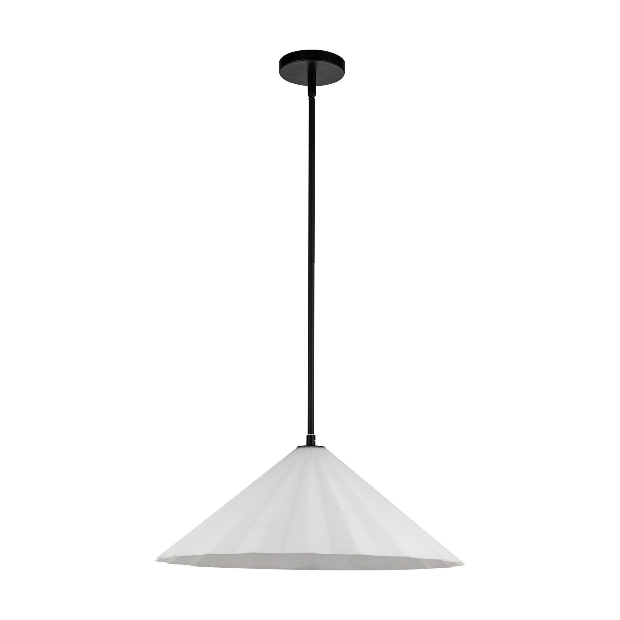 Serena 20-in Matte Black/Opal Glass 1 Light Pendant