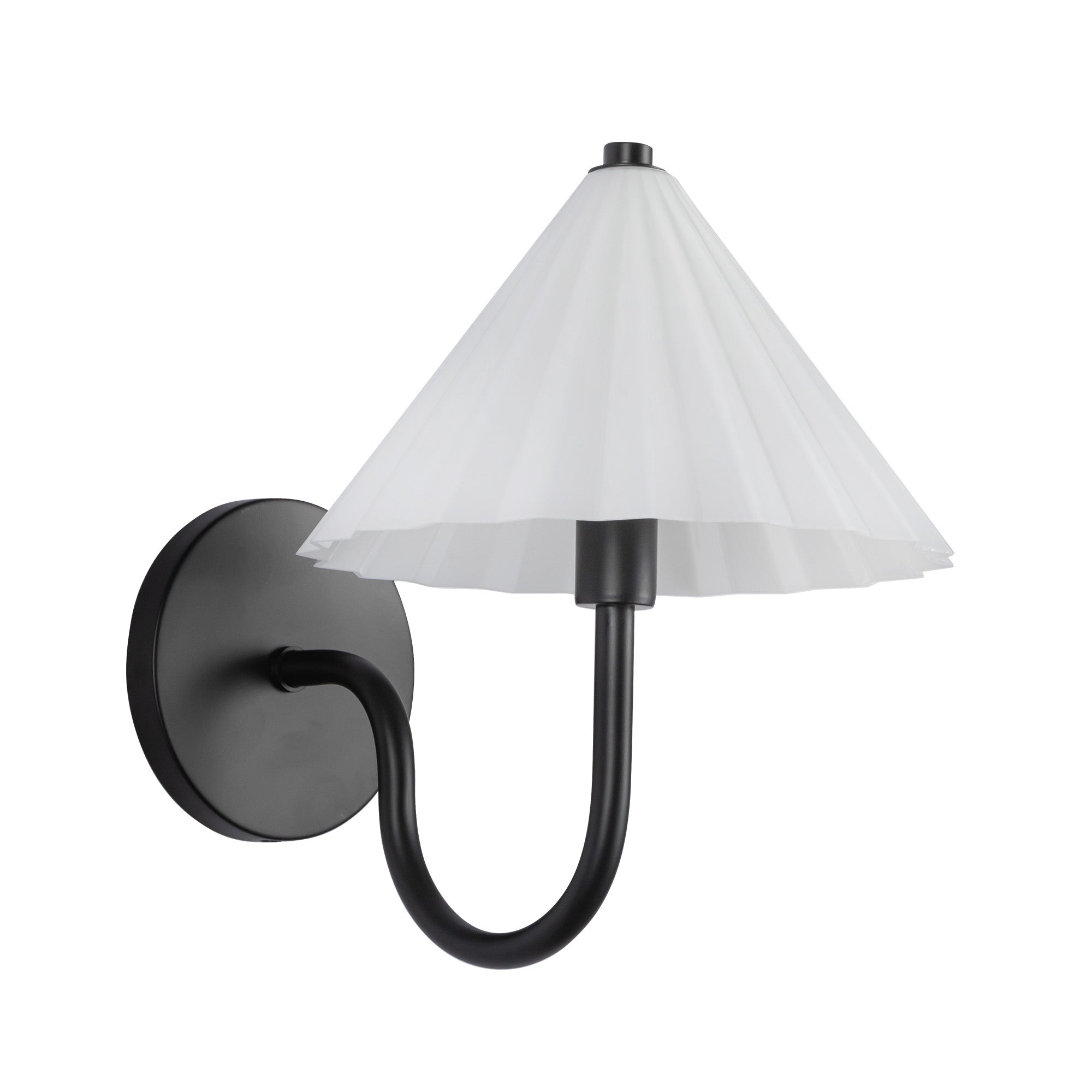 Serena 8-in Matte Black/Opal Glass Socket Wall/Vanity Light