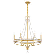 Crystorama Seville SEV-1806-AG – 28 Inch – 6 Light – Chandelier – Aged Brass – Damp Rated