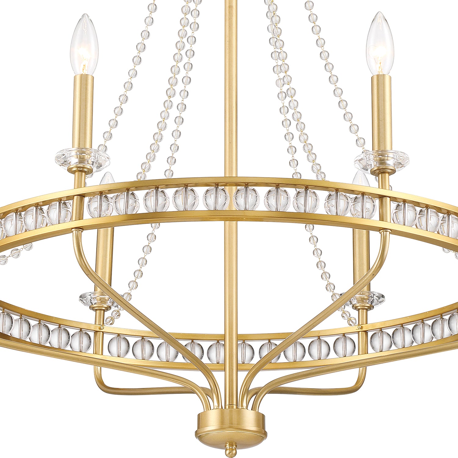 Crystorama Seville SEV-1806-AG – 28 Inch – 6 Light – Chandelier – Aged Brass – Damp Rated