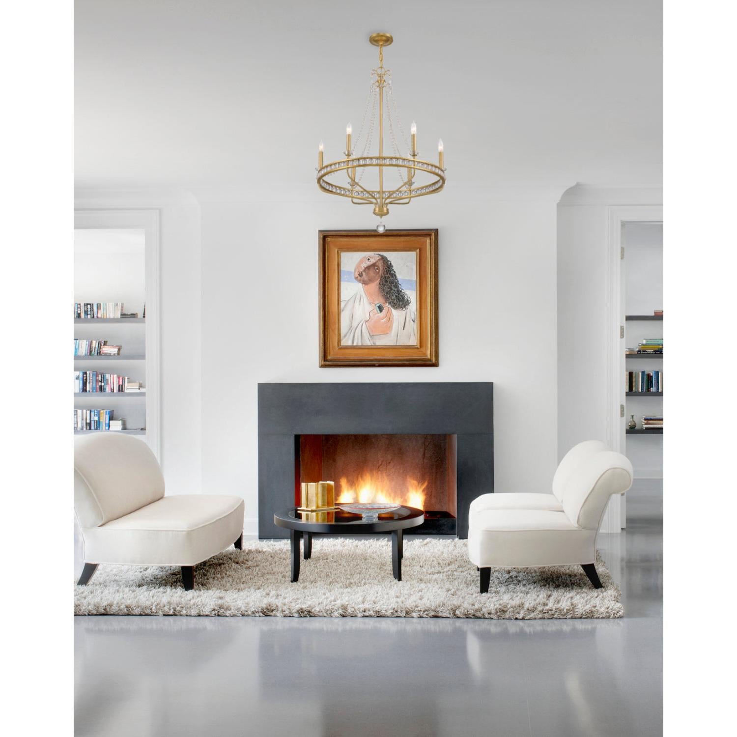 Crystorama Seville SEV-1806-AG – 28 Inch – 6 Light – Chandelier – Aged Brass – Damp Rated