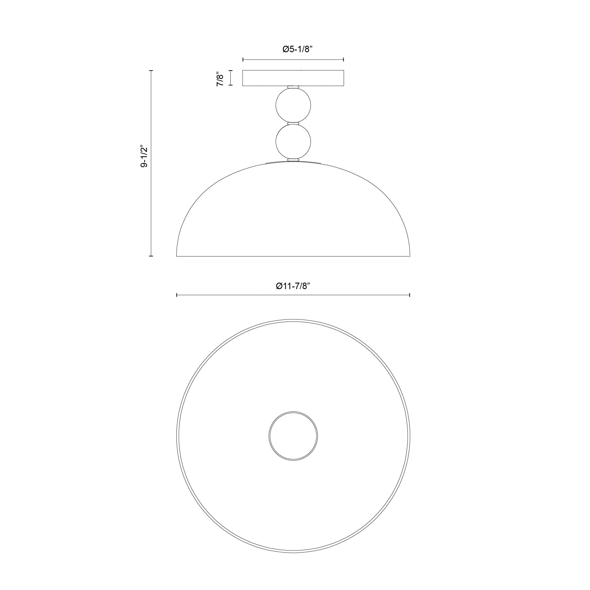 Paisley 12-in Brushed Gold/Glossy Opal Glass Socket Semi-Flush Mount