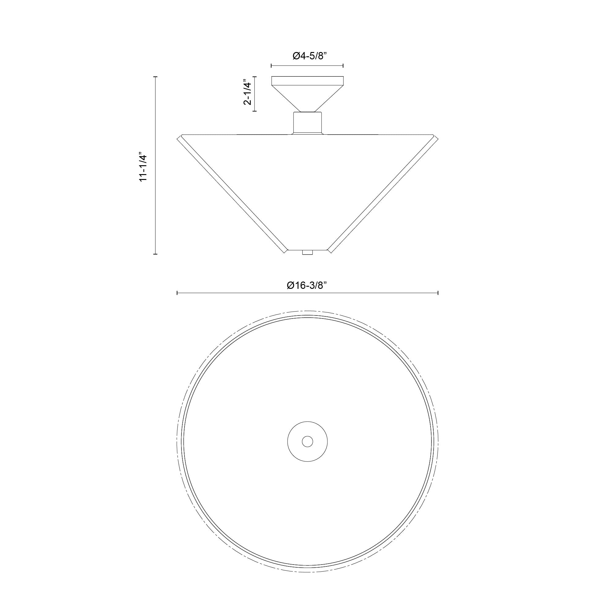 Bridgette 16-in Matte Black/Folded White Socket Semi-Flush Mount