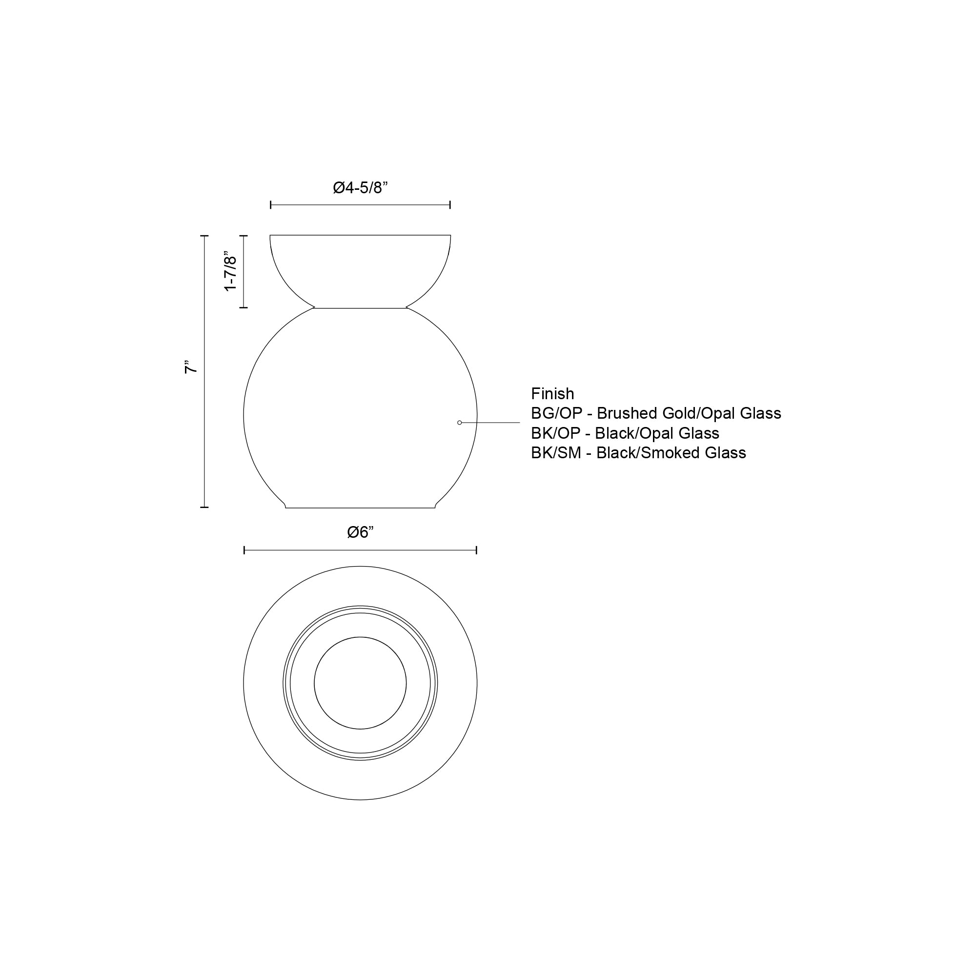 Arcadia 6-in Black/Smoked 1 Light Semi Flush Mount