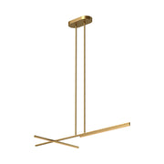 Shift 48-in Brushed Gold LED Linear Pendant