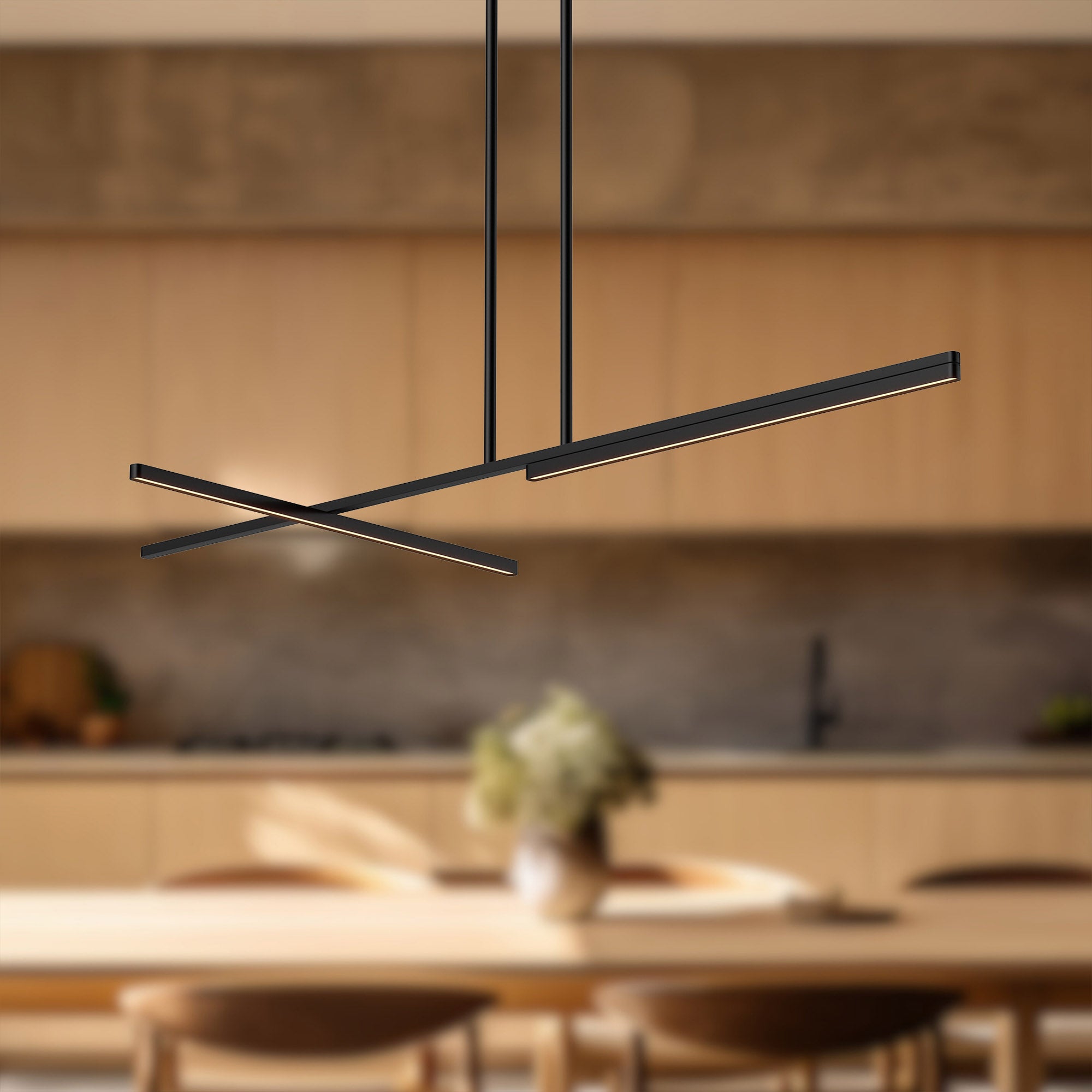 Shift 48-in Black LED Linear Pendant