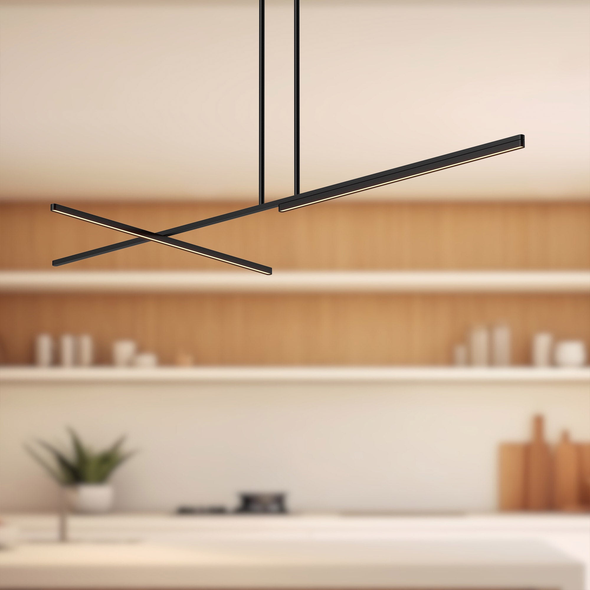 Shift 60-in Black LED Linear Pendant
