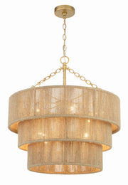 Crystorama Shyla SHY-10907-SG – 24 Inch – 10 Light – Chandelier – Soft Gold – Damp Rated
