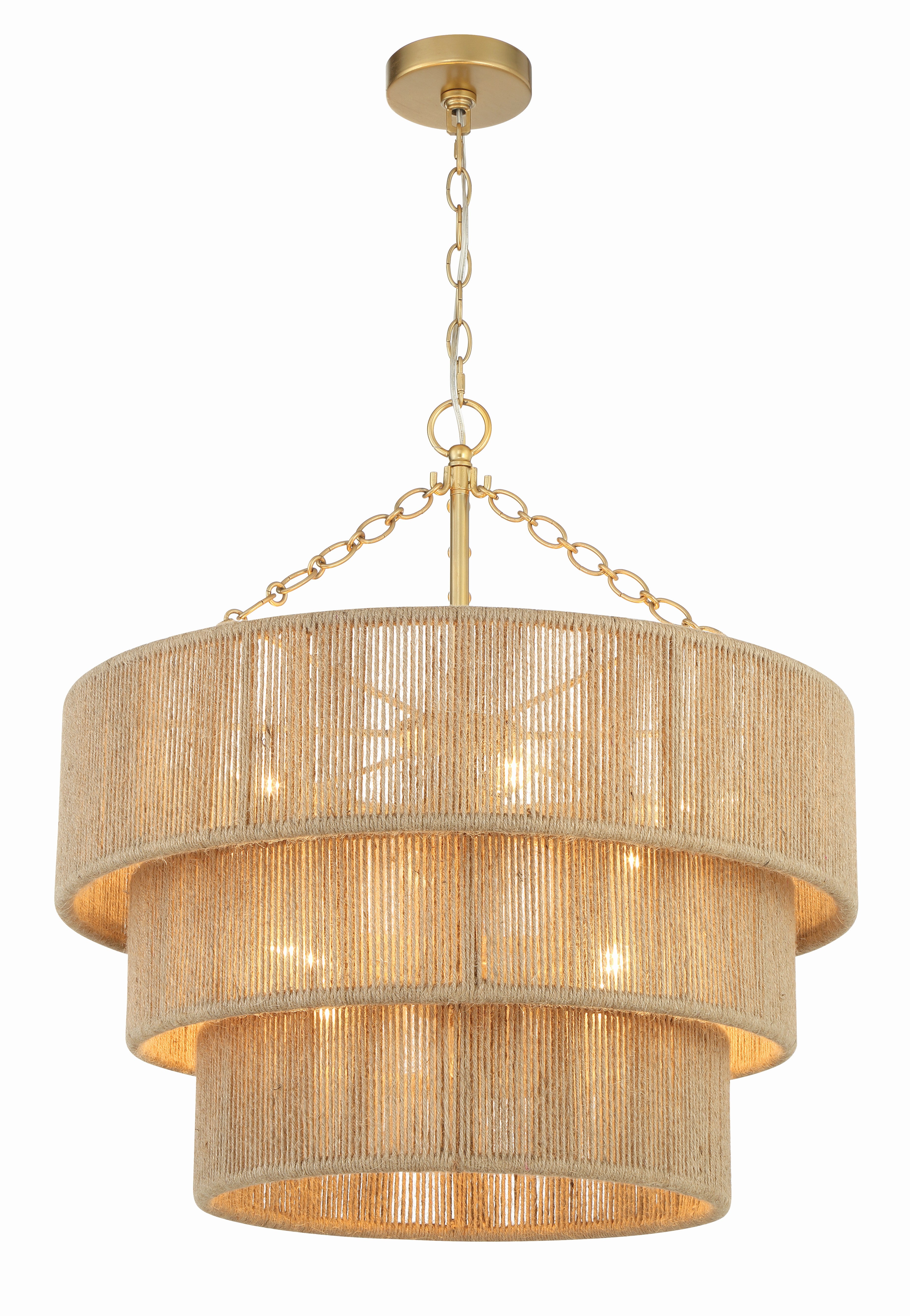 Crystorama Shyla SHY-10907-SG – 24 Inch – 10 Light – Chandelier – Soft Gold – Damp Rated