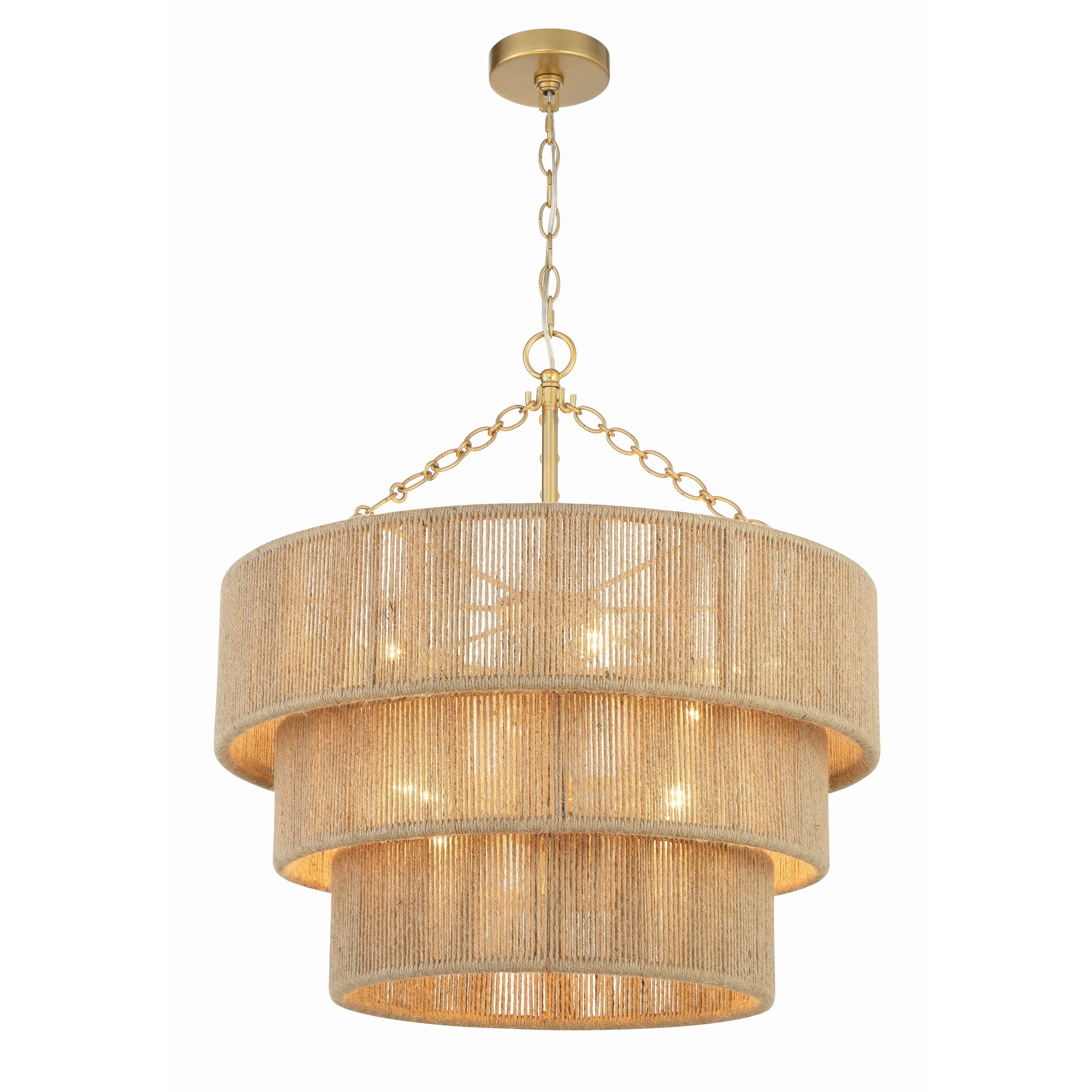 Crystorama Shyla SHY-10907-SG – 24 Inch – 10 Light – Chandelier – Soft Gold – Damp Rated