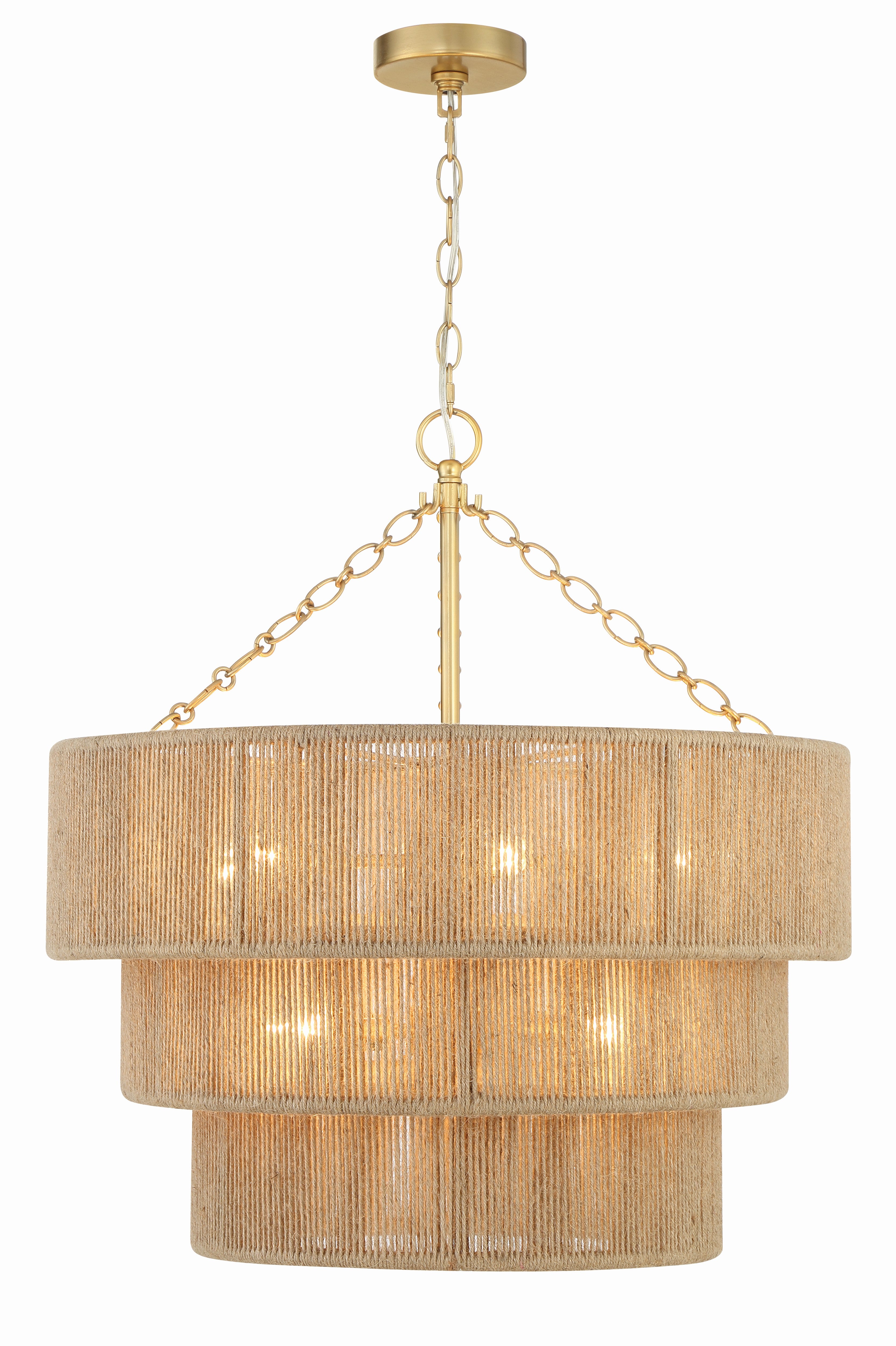 Crystorama Shyla SHY-10907-SG – 24 Inch – 10 Light – Chandelier – Soft Gold – Damp Rated
