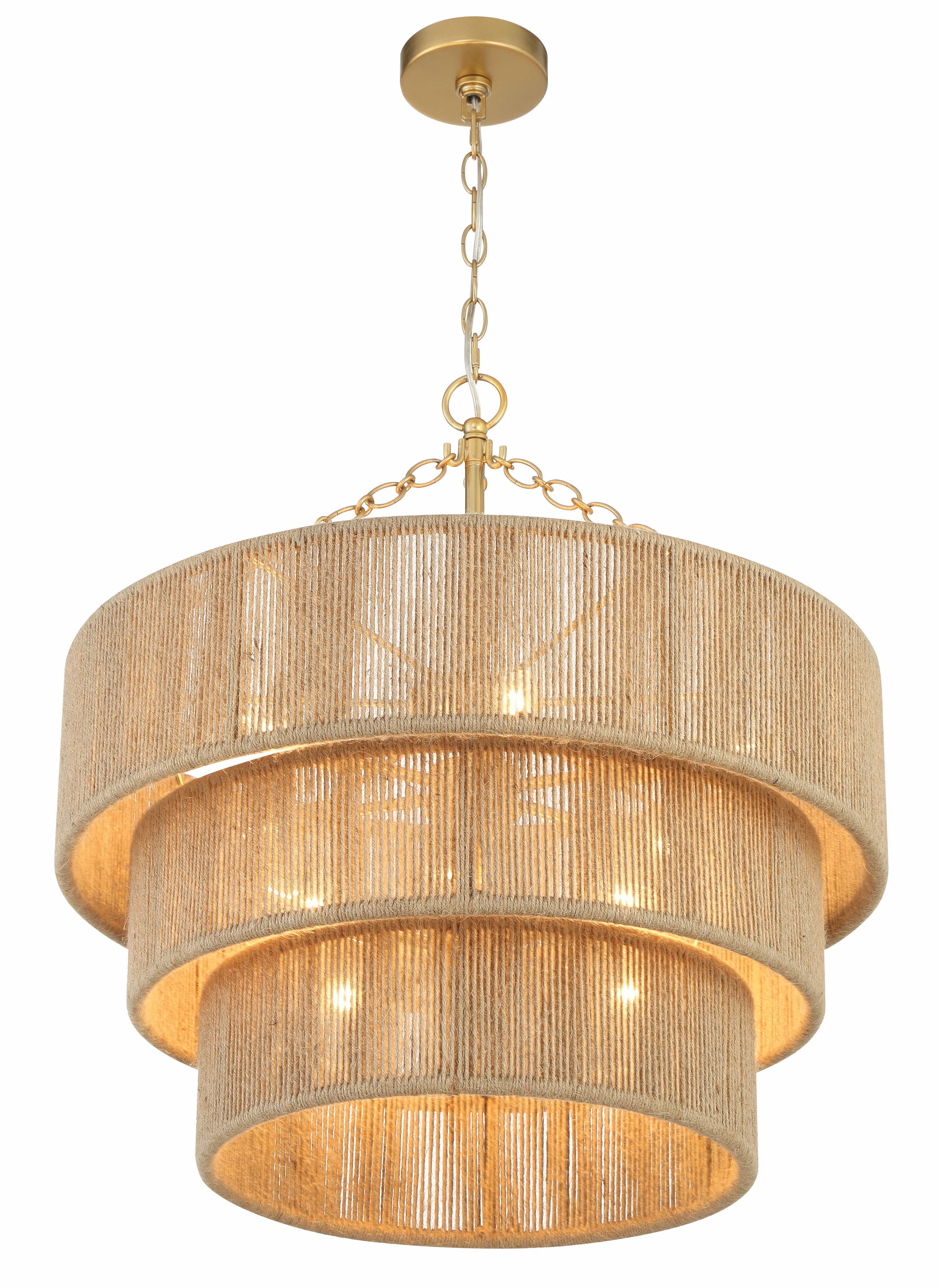 Crystorama Shyla SHY-10907-SG – 24 Inch – 10 Light – Chandelier – Soft Gold – Damp Rated
