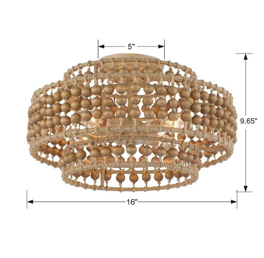 Crystorama SILAS SIL-B6003-BS_CEILING Flush Mount Traditional - Burnished Silver