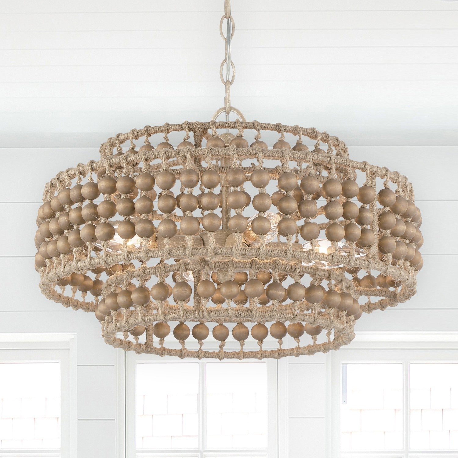 Crystorama Silas SIL-B6003-BS – 16 Inch – 4 Light – Chandelier – Burnished Silver – Damp Rated