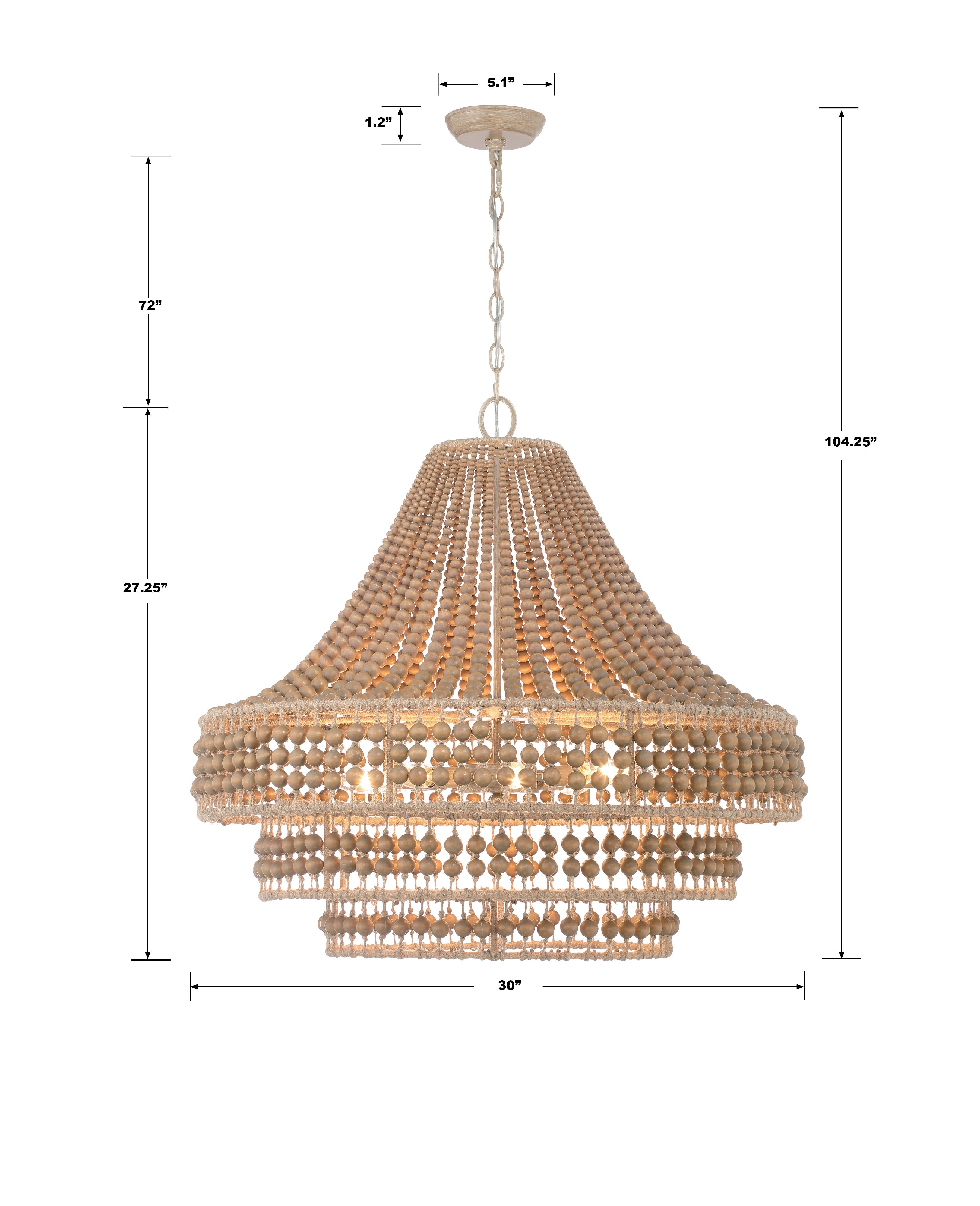 Crystorama Silas SIL-B6008-BS – 30 Inch – 8 Light – Chandelier – Burnished Silver – Damp Rated