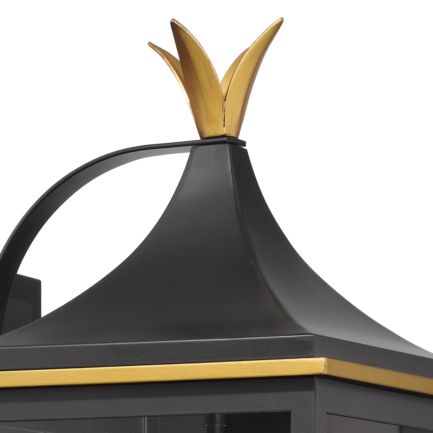 Crystorama Simpson SIM-803-MK-TG – 10 Inch – 3 Light – Outdoor – Matte Black + Textured Gold – Wet Rated