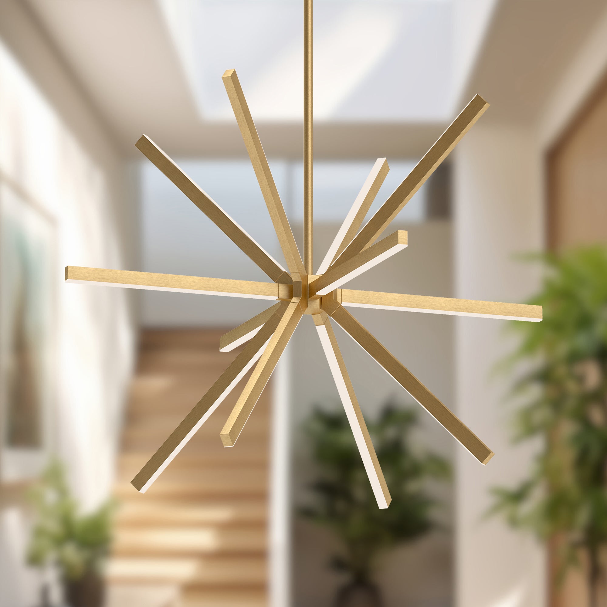 Sirius 48-in Brushed Gold LED Chandeliers