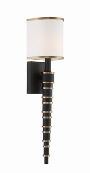 Crystorama Sloane SLO-A3601-VG-BF – 5 Inch – 1 Light – Sconce – Vibrant Gold + Black Forged – Damp Rated