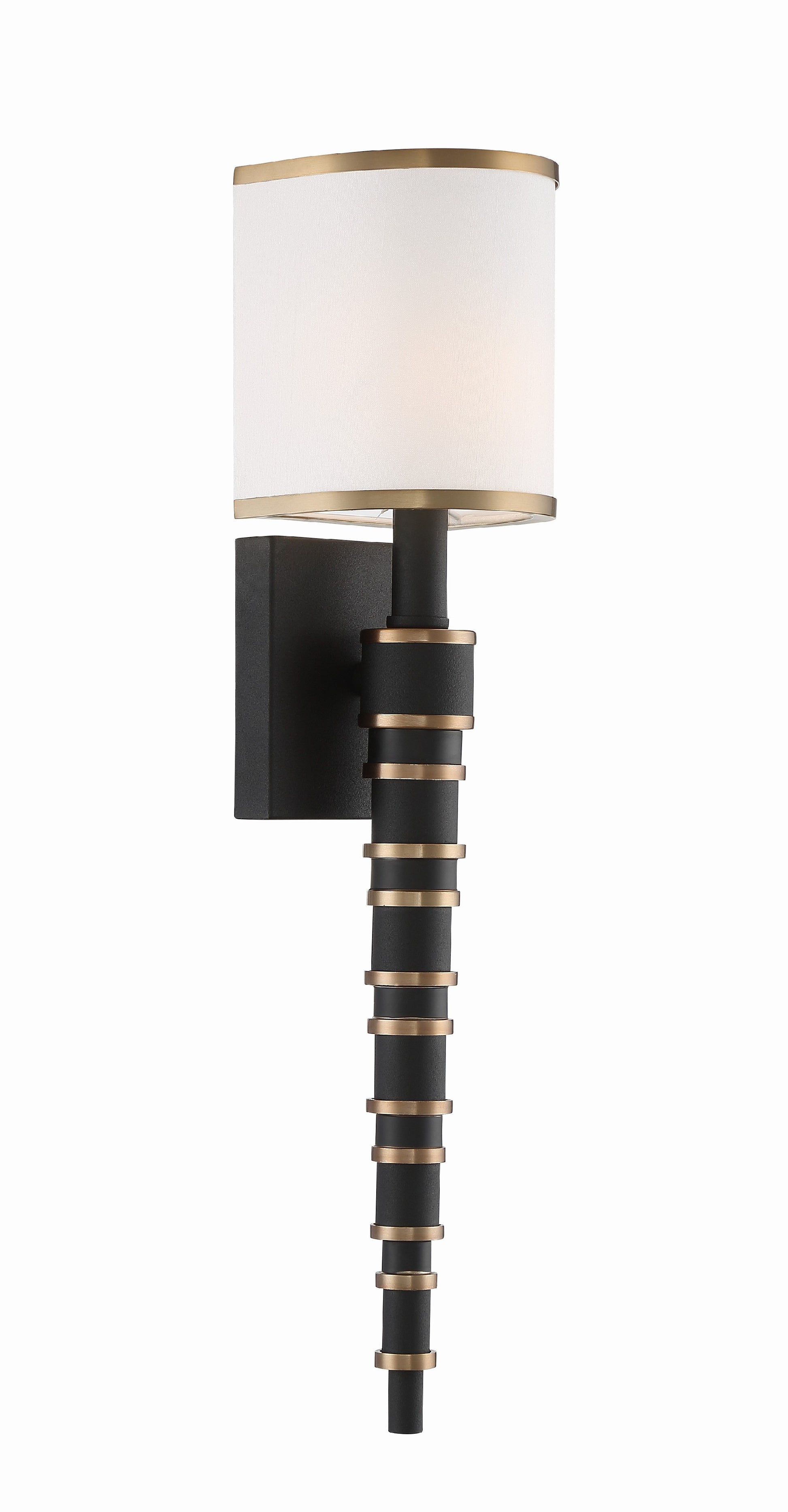 Crystorama Sloane SLO-A3601-VG-BF – 5 Inch – 1 Light – Sconce – Vibrant Gold + Black Forged – Damp Rated