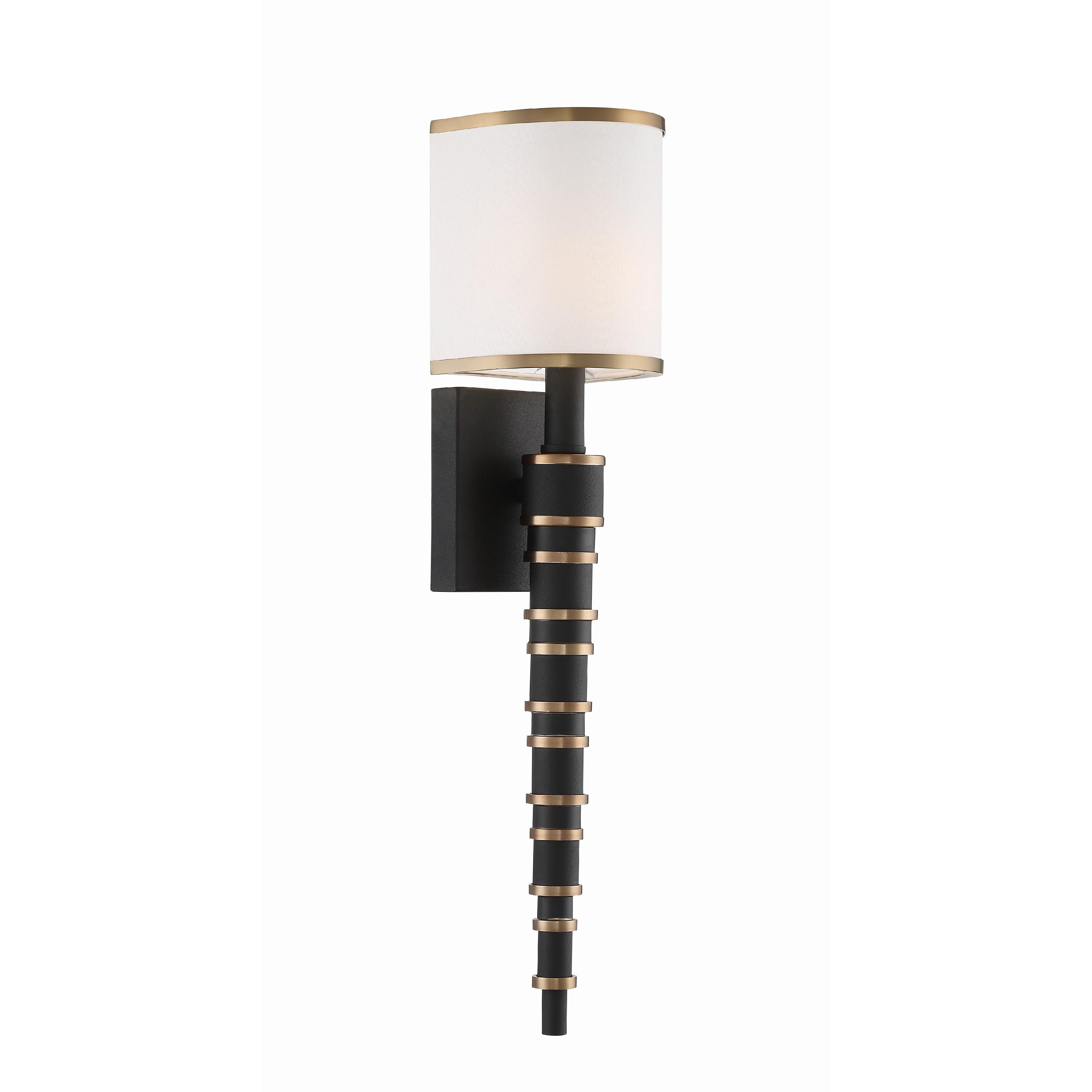 Crystorama Sloane SLO-A3601-VG-BF – 5 Inch – 1 Light – Sconce – Vibrant Gold + Black Forged – Damp Rated