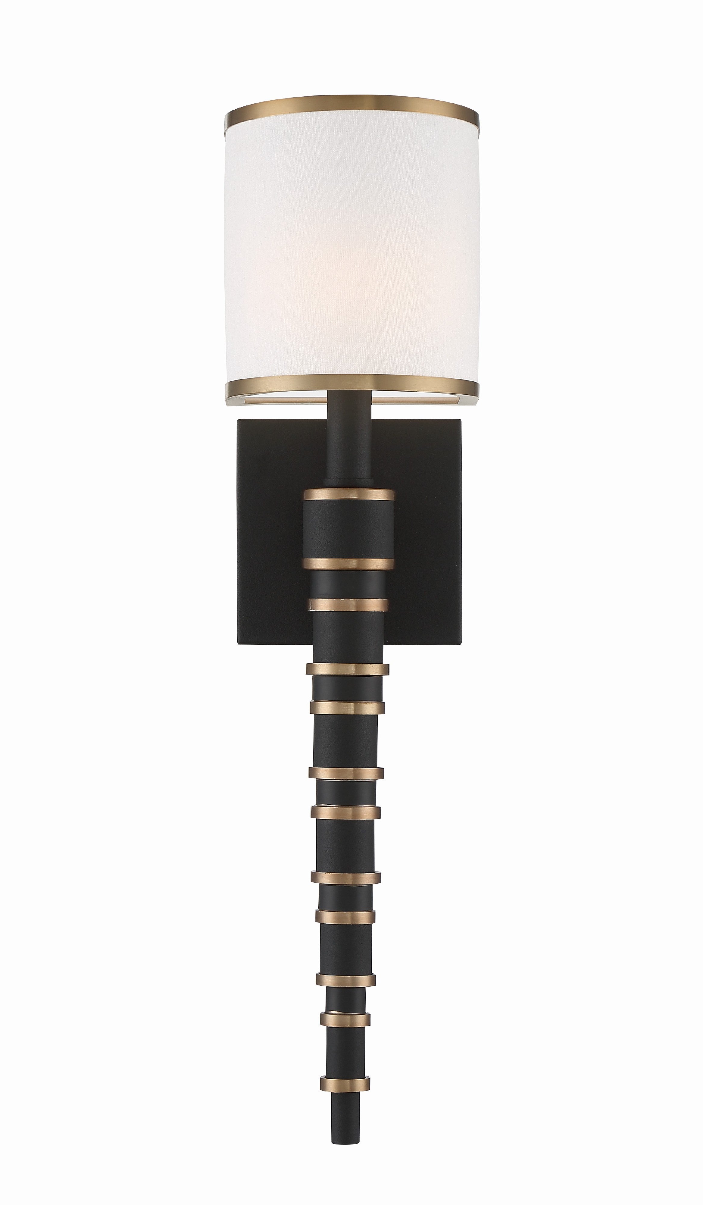 Crystorama Sloane SLO-A3601-VG-BF – 5 Inch – 1 Light – Sconce – Vibrant Gold + Black Forged – Damp Rated