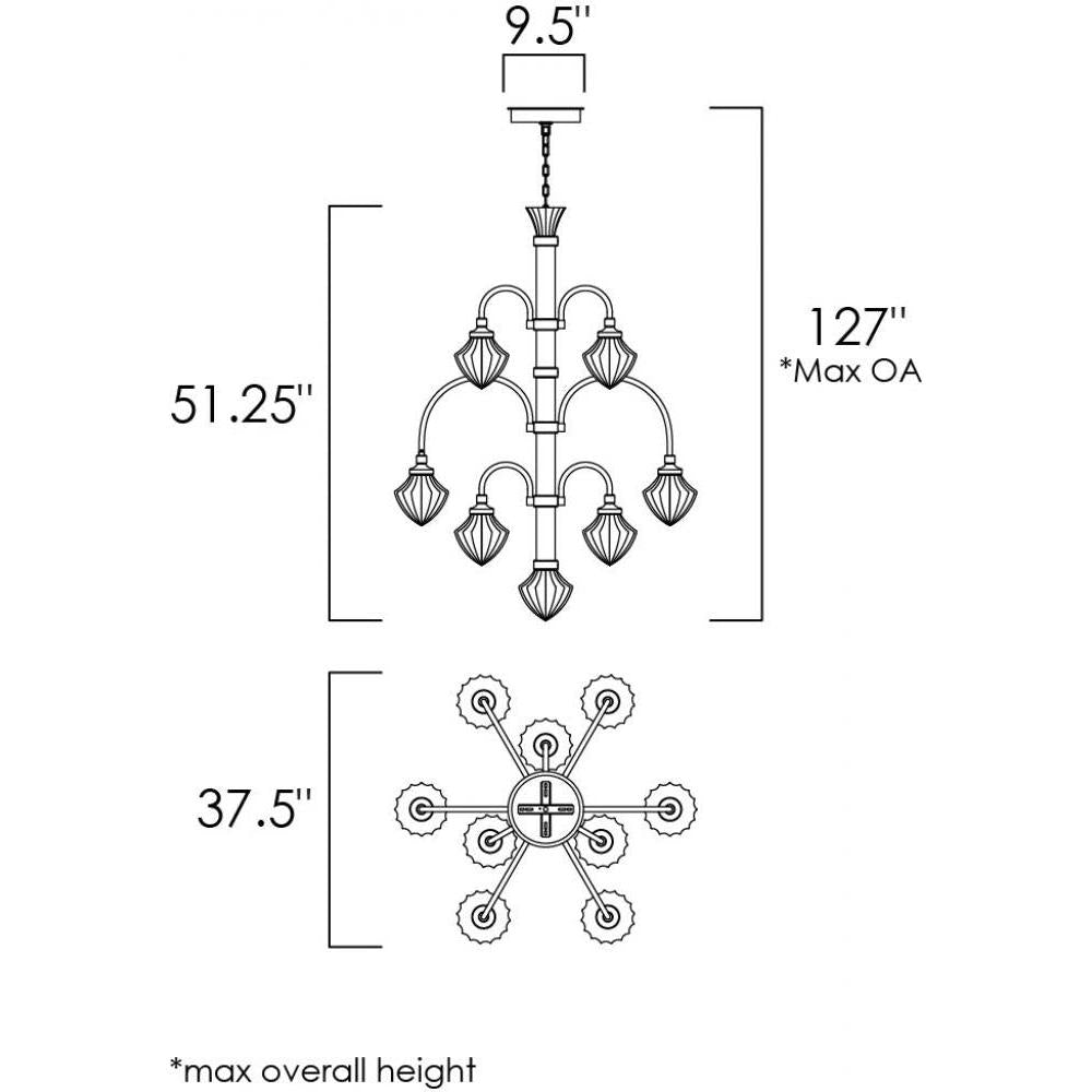Studio M WILSHIRE SM23438TGAG Chandelier Traditional - Argent light
