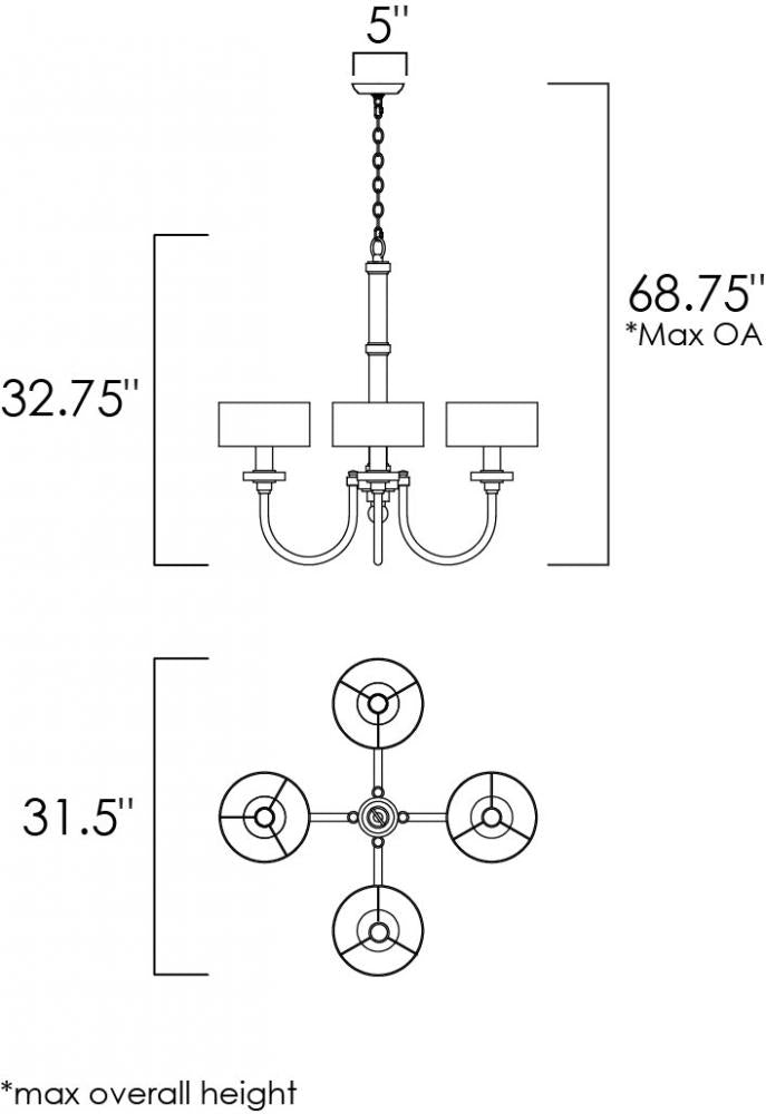 Studio M MANHATTAN SM23754BTPS Chandelier Traditional - Plated Silver