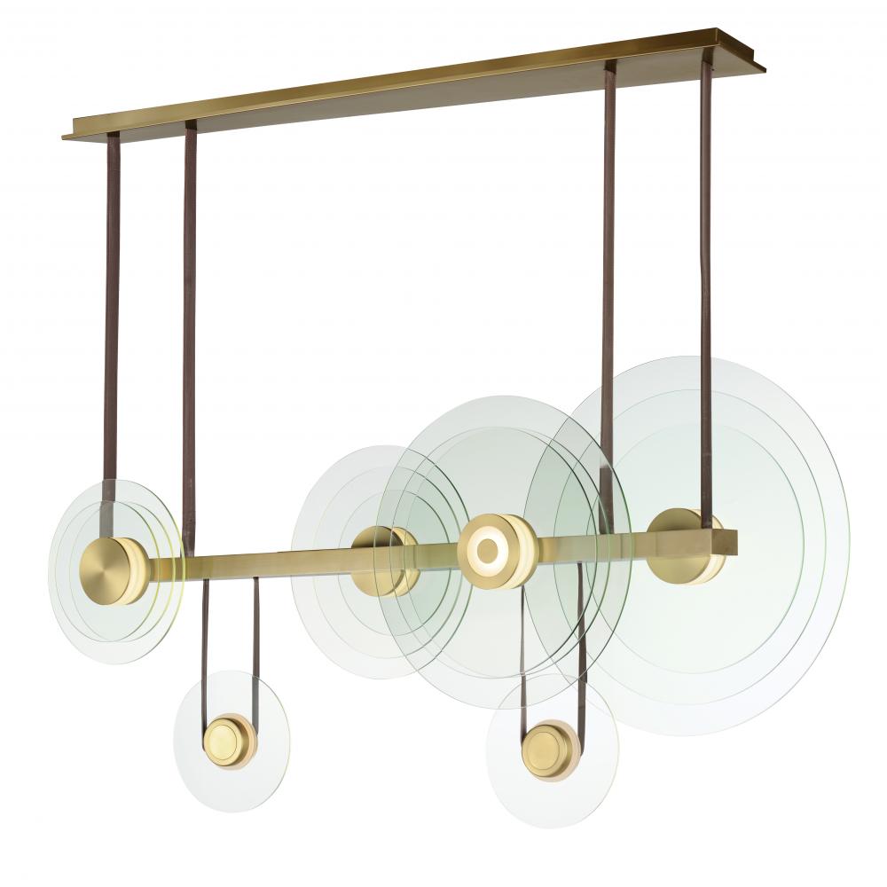 8 Inch Linear Pendant – Natural Aged Brass