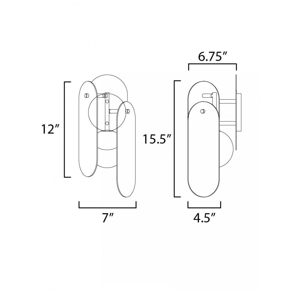 Studio M MEGALITH - GLASS SM24810AMGM Sconce - Gunmetal light