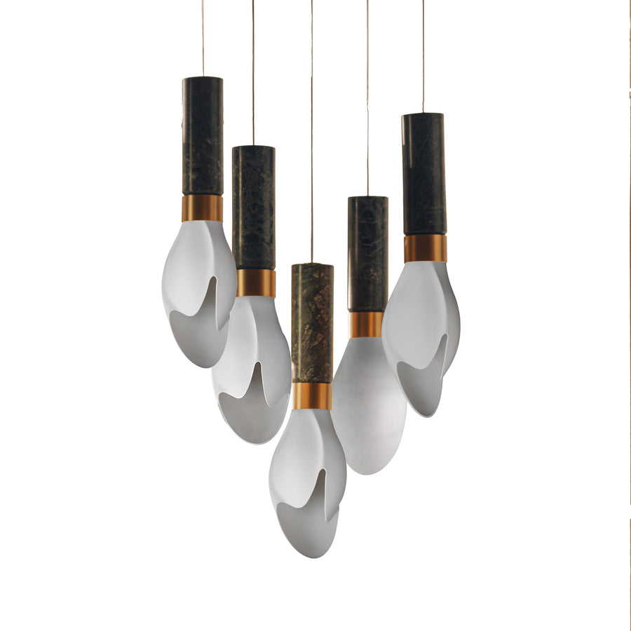 Studio M Lighting SM30145WTVAMNAB Burgeon 5-Light LED Pendant