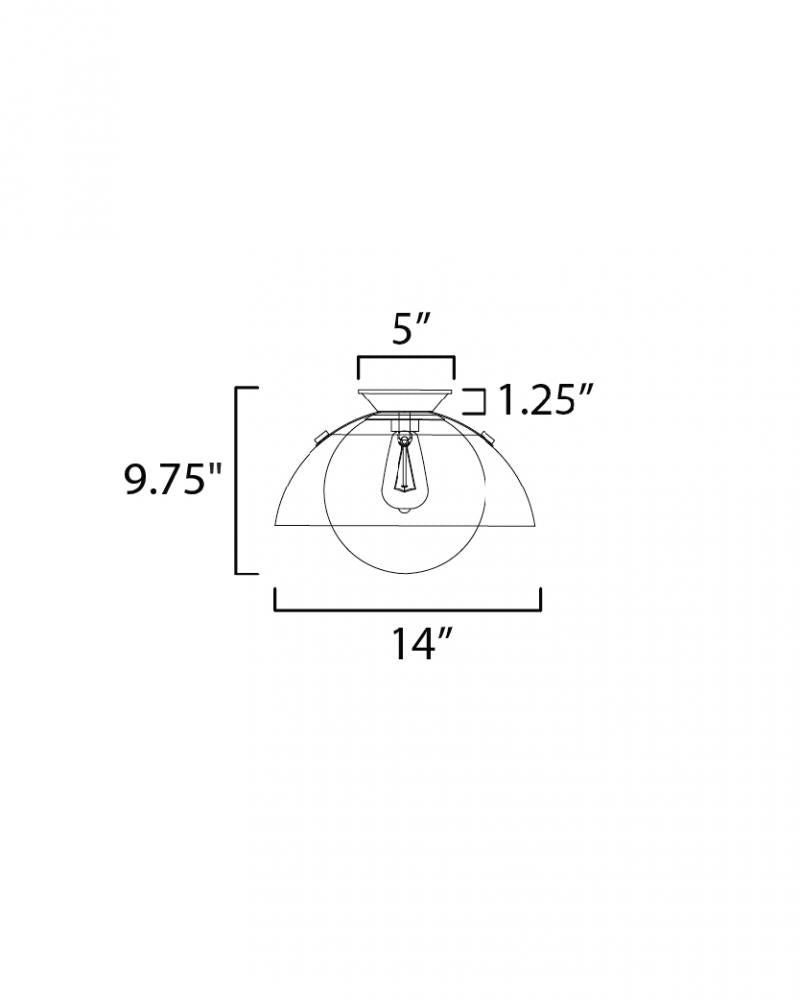 Studio M DOMAIN SM31009MSCLGM Semi Flush Mt Traditional - Gunmetal